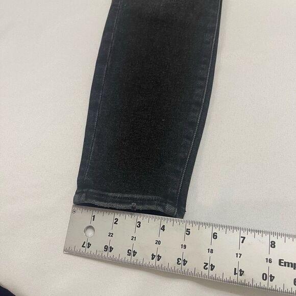 Good American Black Destroyed Skinny Denim Jeans Size 2/26 - Picture 6 of 11